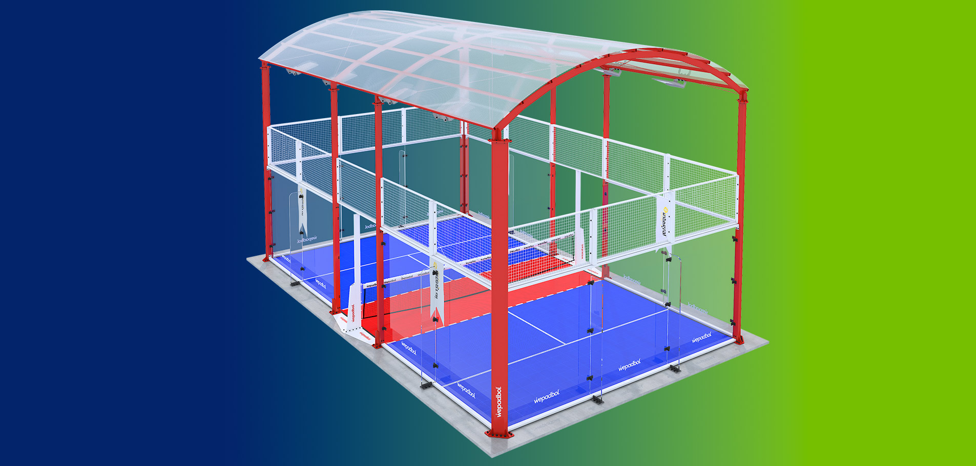 Panoramic Single Padbol Court